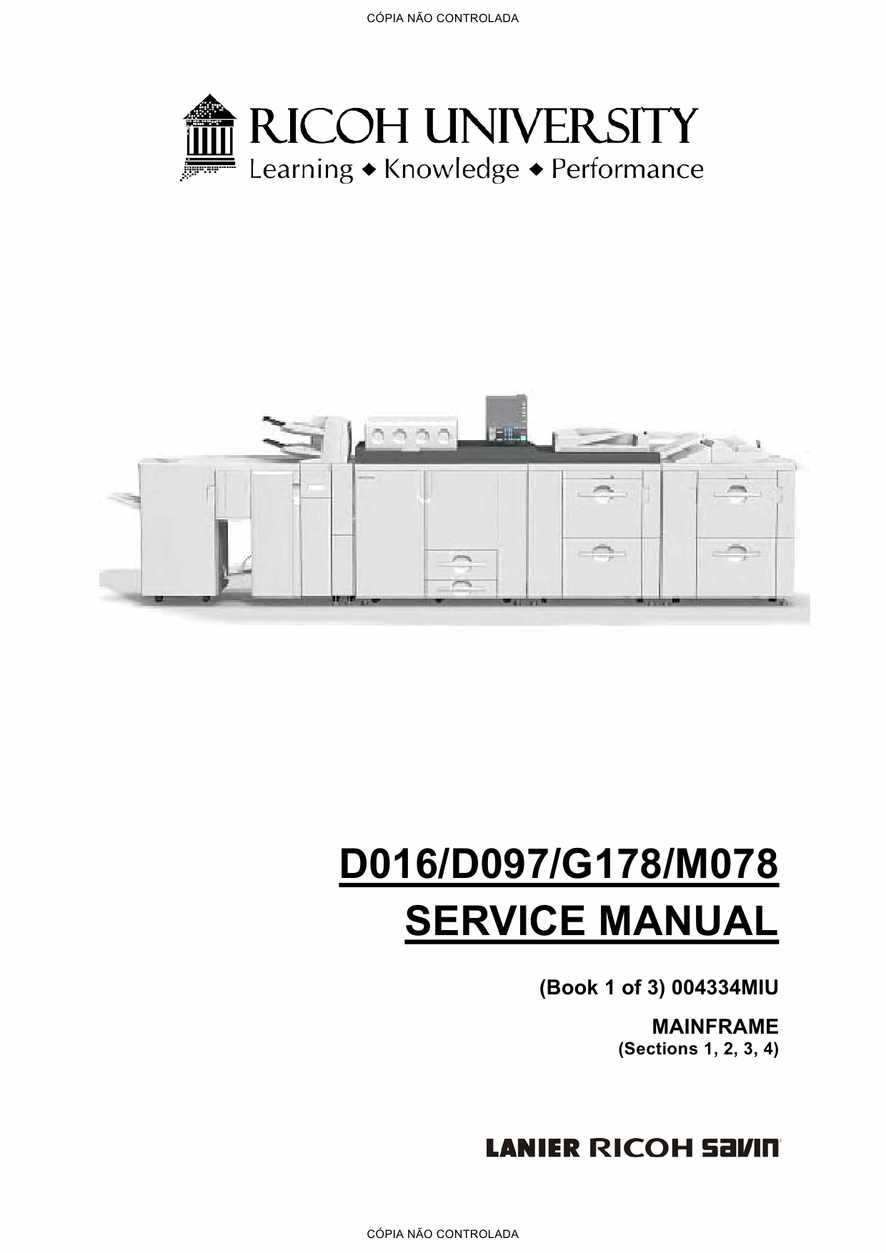 RICOH Aficio Pro-C900s C720s C900 C720 D016 D097 G178 M078 Service Manual-1